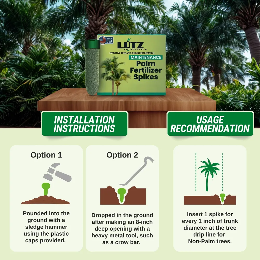 Lutz Palm Tree Fertilizer Spikes - Slow Release Nutrient Formula 5