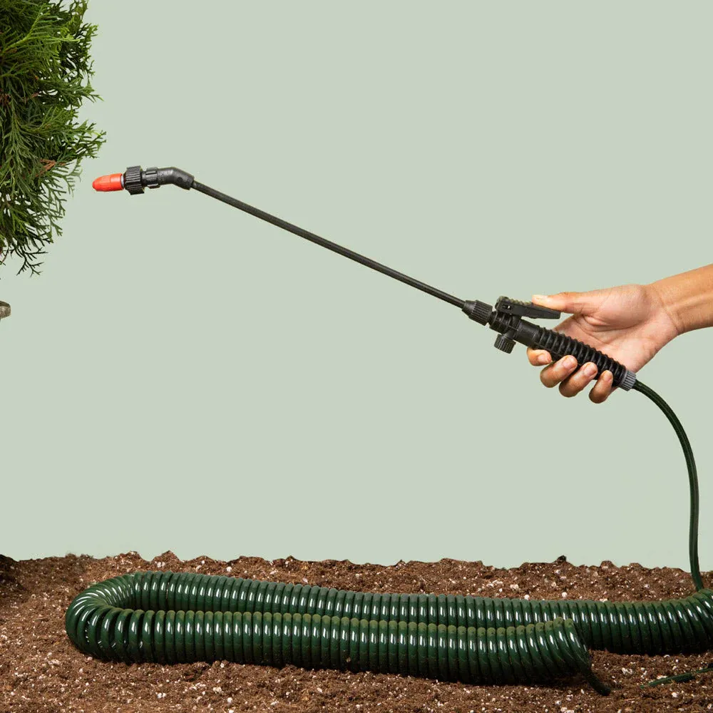 Mini Coil Garden Hose and Wand Sprayer Set - Retractable Watering Solution