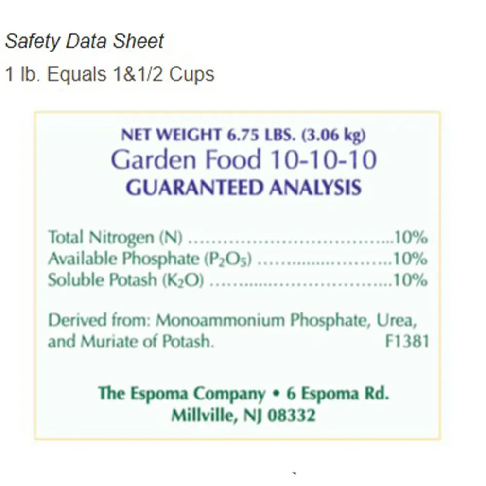 10-10-10 All-Purpose Balanced Garden Fertilizer for Vegetables and Flowers 1