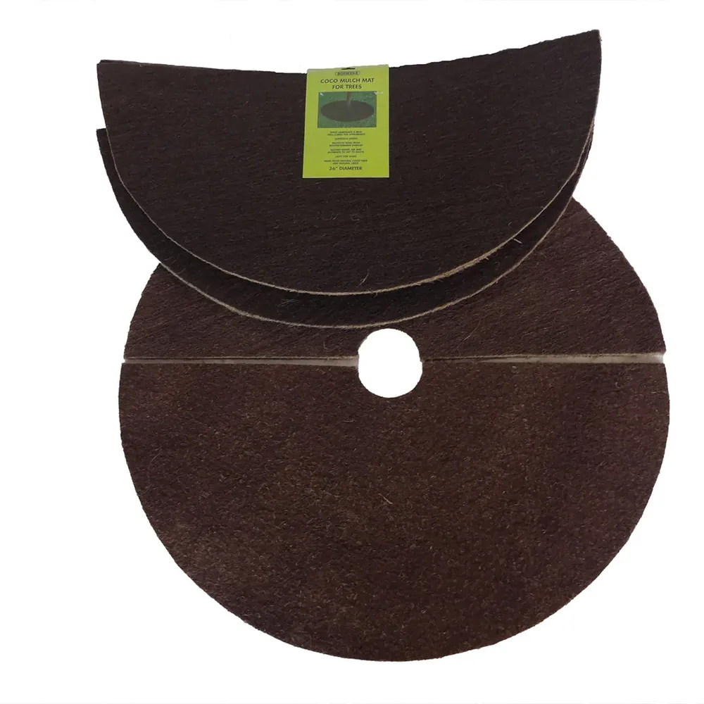 Natural Coco Fiber Tree Protector Ring - Sustainable Mulch Mat for Garden Weed Control