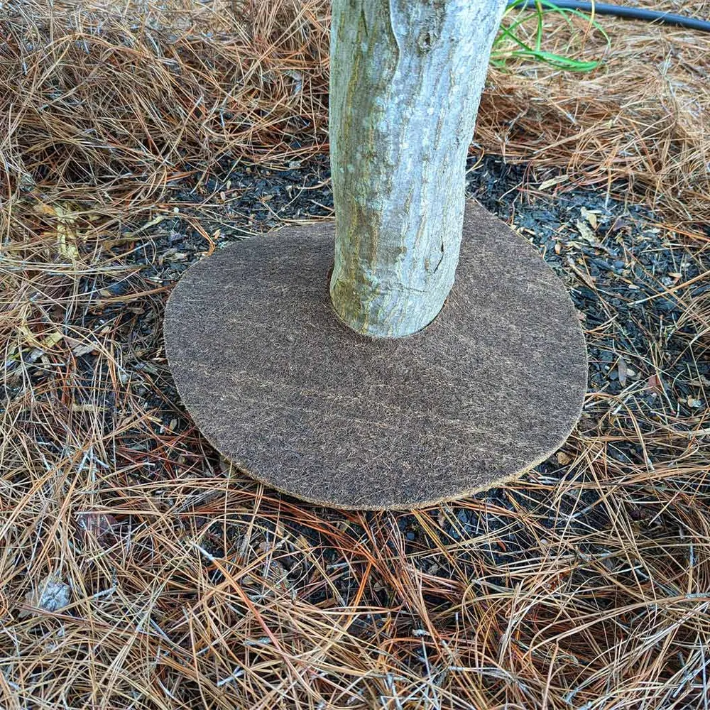 Natural Coco Fiber Tree Protector Ring - Sustainable Mulch Mat for Garden Weed Control 4