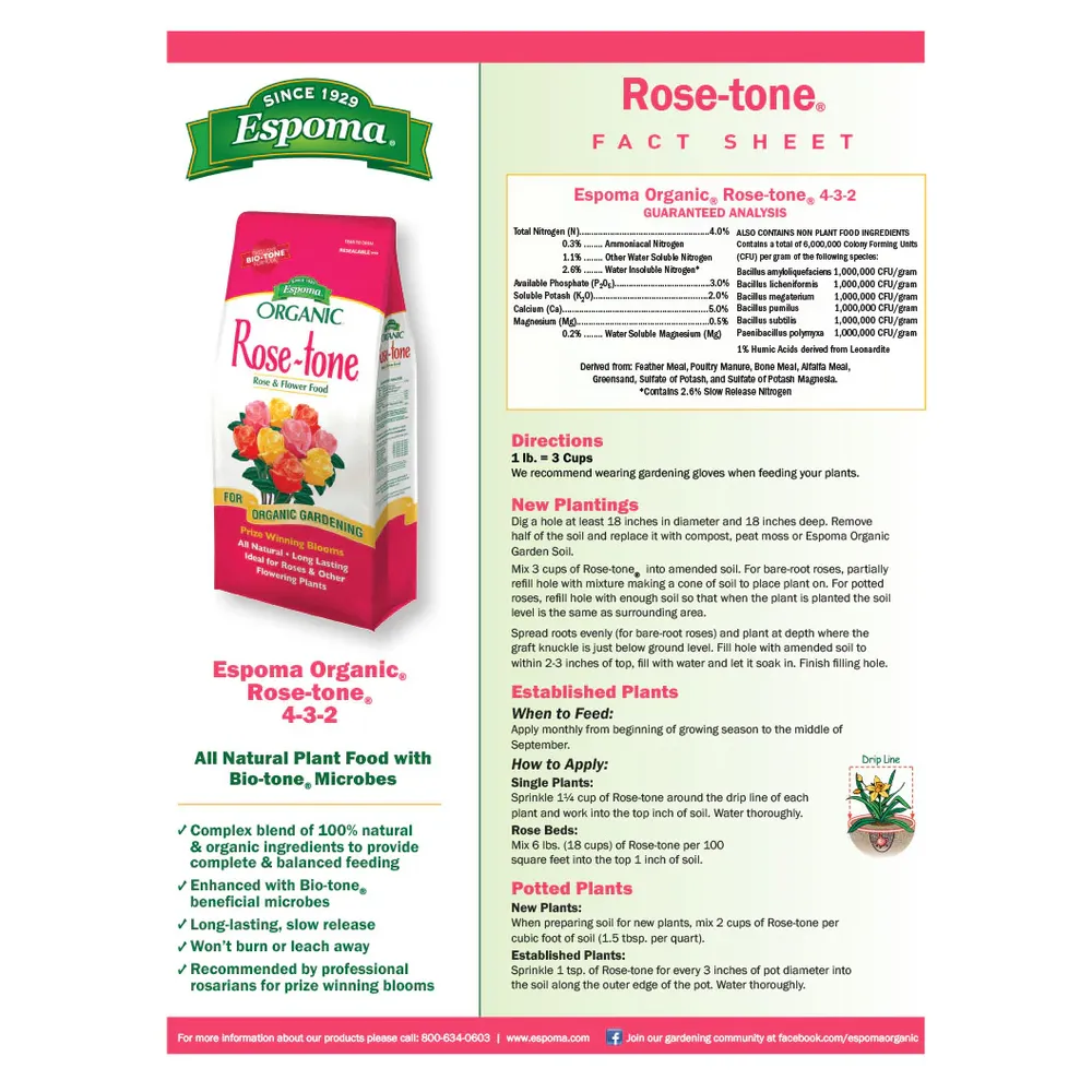 Espoma Rose-tone Organic Fertilizer for Roses and Flowering Shrubs 1