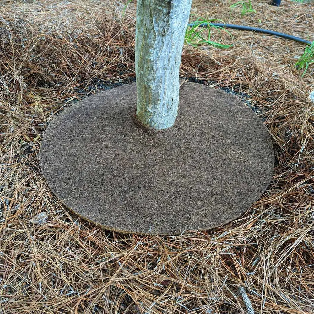 Natural Coco Fiber Tree Protector Ring - Sustainable Mulch Mat for Garden Weed Control 3