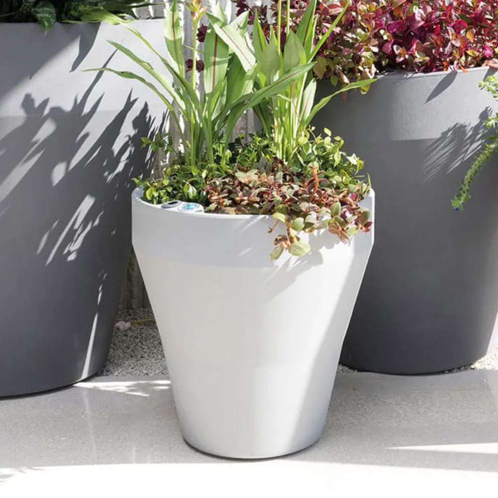 Crescent Garden Self-Watering Rim Planter - Durable Resin Plant Container
