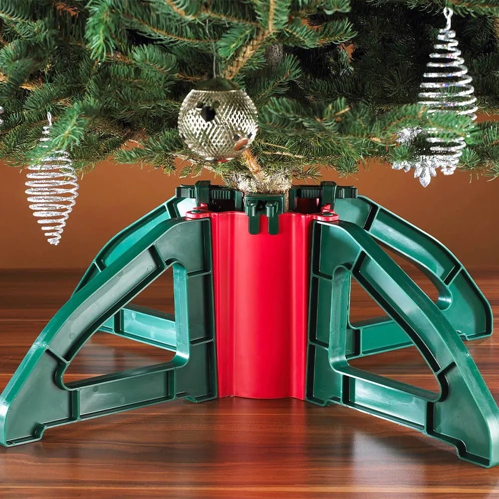 Omega Christmas Tree Stand - Heavy Duty Metal Base for Live Trees