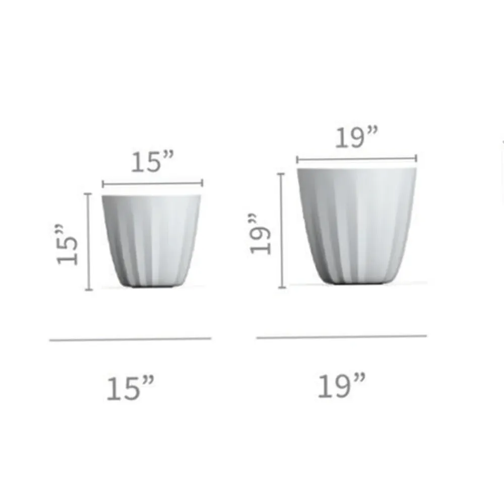 Crescent Garden Pleat Modern Planter in Slate 1
