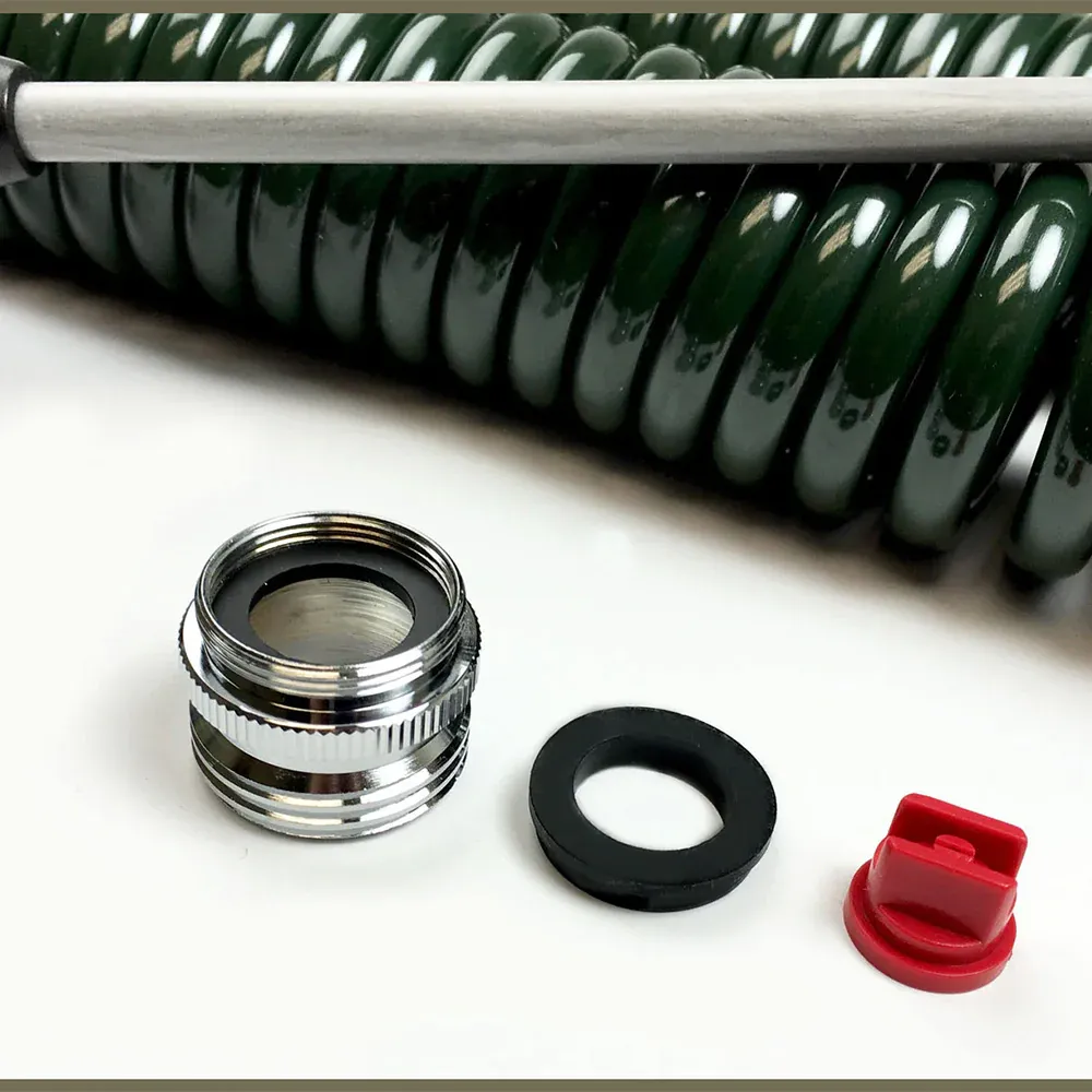 Mini Coil Garden Hose and Wand Sprayer Set - Retractable Watering Solution 2