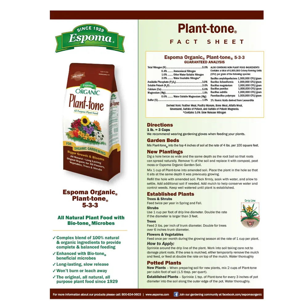 Espoma Plant-tone Organic Fertilizer - All-Purpose Natural Plant Food 1