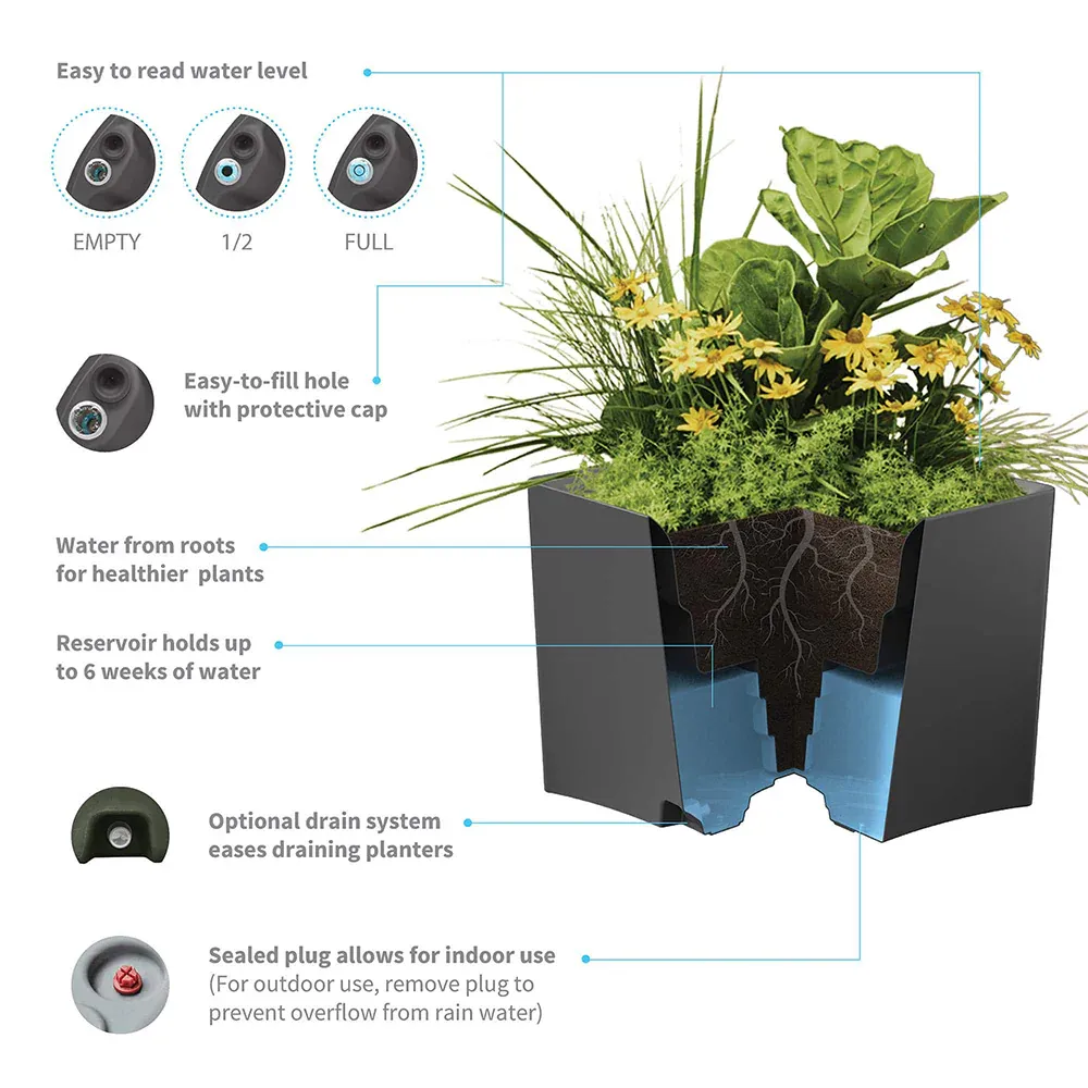 Crescent Garden Pinch Planter - Durable Resin Indoor and Outdoor Flower Pot 5